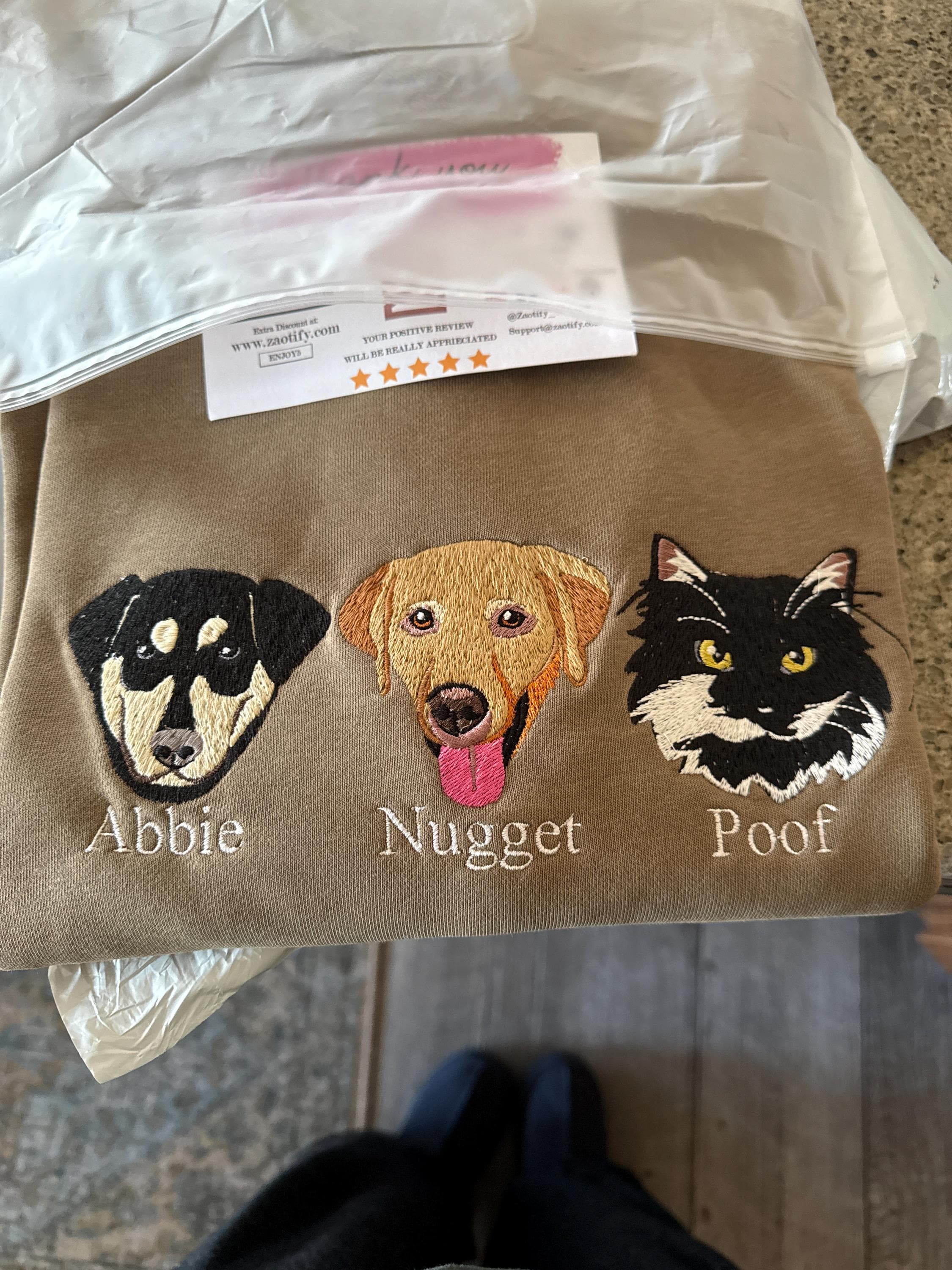 Embroidered Custom Pet Sweatshirt, Custom Embroidered Dog Sweatshirt, Unisex Crew Neck, Hoodie, Unisex T-shirt, Pet Lover Gift