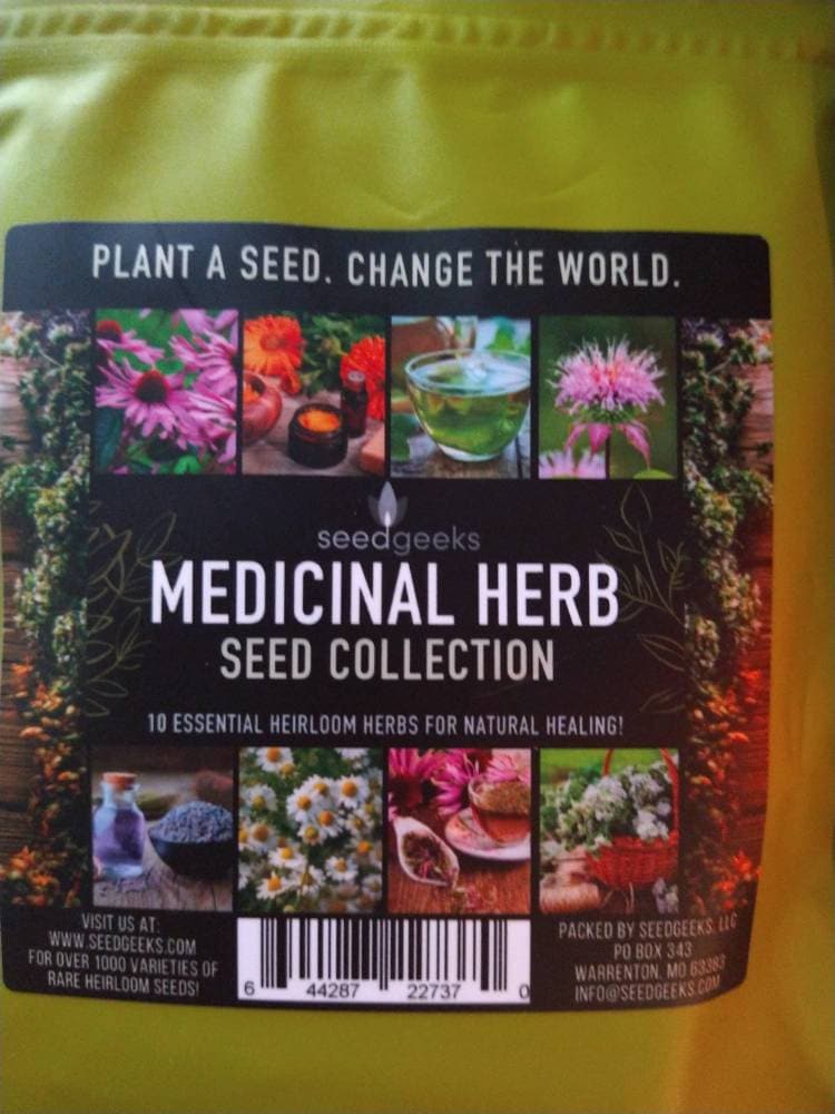 Medicinal Herb Seed Collection - 10 Essential Heirloom Medicinal Herbs, Gardener Gift, Gardening Gift, Stocking Stuffer, Non-GMO