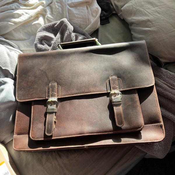 Brand New geniune buffalo leather bag (I)
