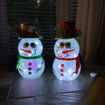 Christmas Decor Snowman Light up Snow Man Christmas - Etsy