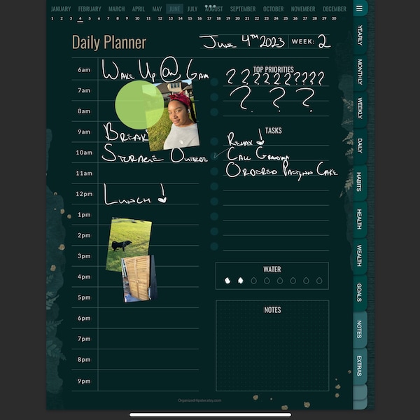 Undated Digital Planner Dark Mode, All in One iPad Planner, Goodnotes ...