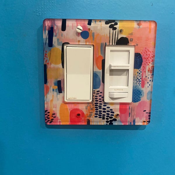 Light Switch Cover, Abstract Modern Floral, Housewarming Gift, Modern ...