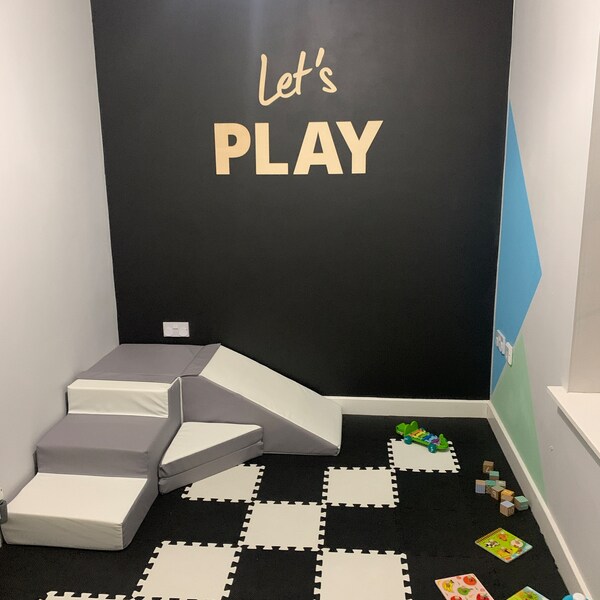 Let's PLAY Wall Sign - Children's Playroom Decor - Bedroom, Nursery ...