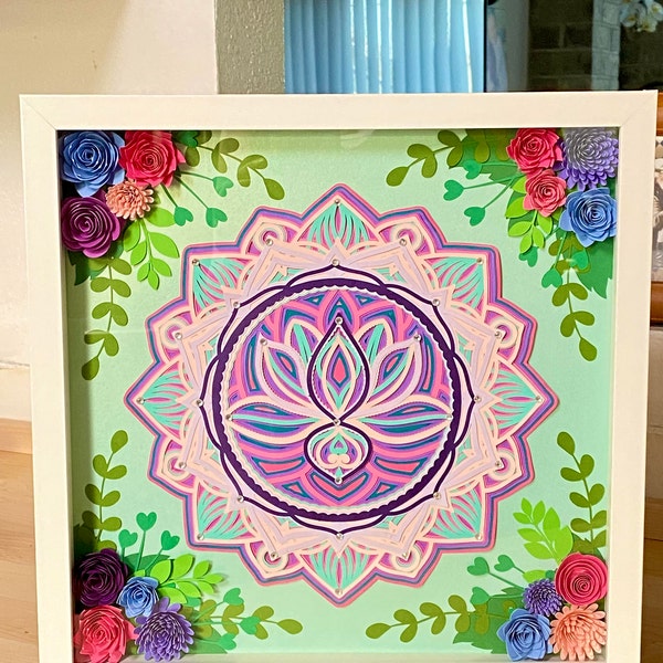 Lotus Mandala Multilayer SVG File, 9 Layer Laser Cut Design, DXF ...