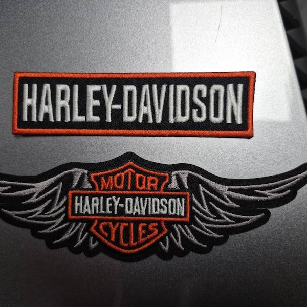 Blouson Moto Homme Honda &Eacute;cusson Moto Harley-Davidson Gris Pour Blouson Biker - Patch Bande 10x2 Cm Patch Harley-Davidson