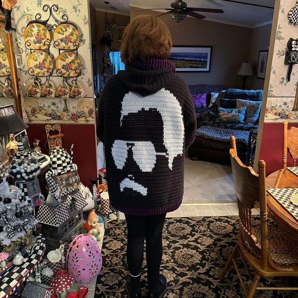 Crochet Skull Cardigan Etsy