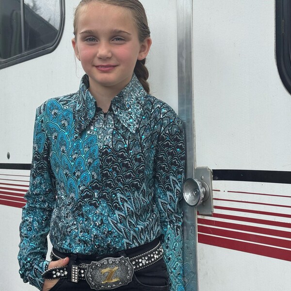 Chemise Western Enfant Fille Pour équitation Et Rodéo, Fabriquée Aux USA, Tailles XS à XL