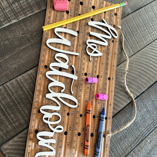 Teacher Ruler Sign | Teacher Name Sign | Custom Teacher Sign | Teacher ...