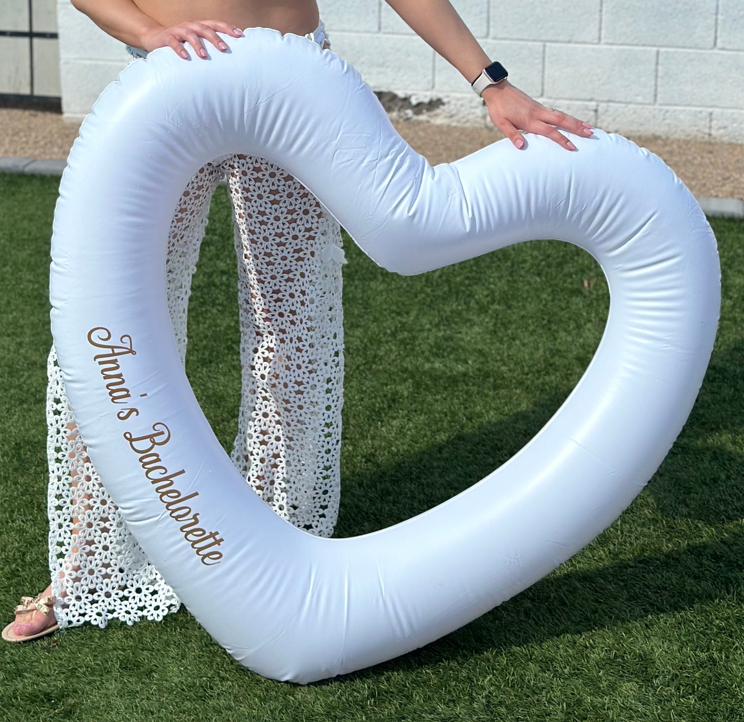 Customized or Personalized Heart Pool Float, Engagement Ring Float, Bachelorette Party, Wedding Favor, Bride Float, Destination Wedding