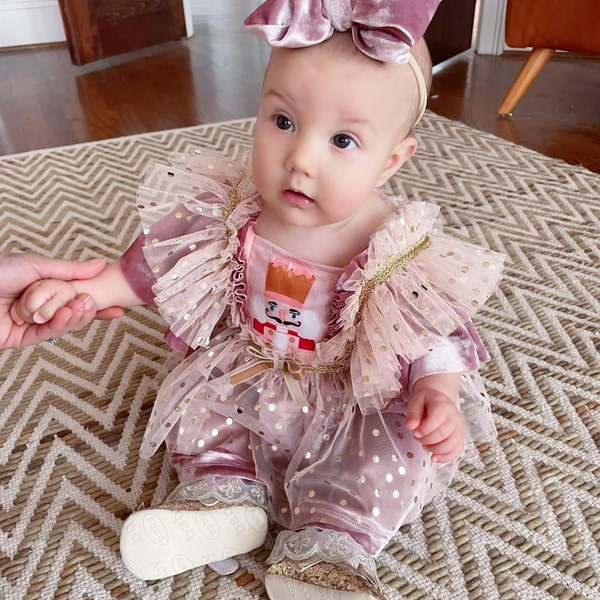 Baby Loren Girls Pink Christmas Nutcrackers Dress main image 0