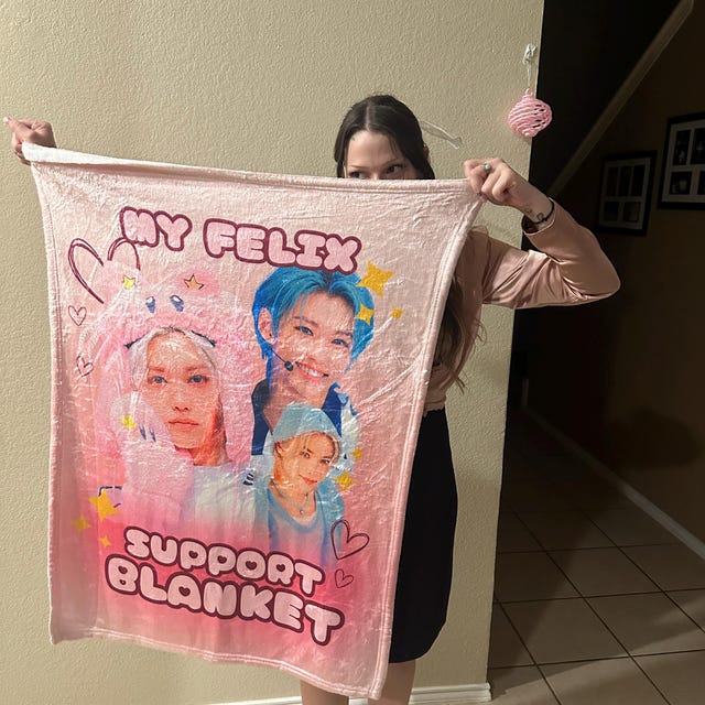 Felix Stray Kids Blanket, Soft Microfiber Throw for Skz Fans, Kpop