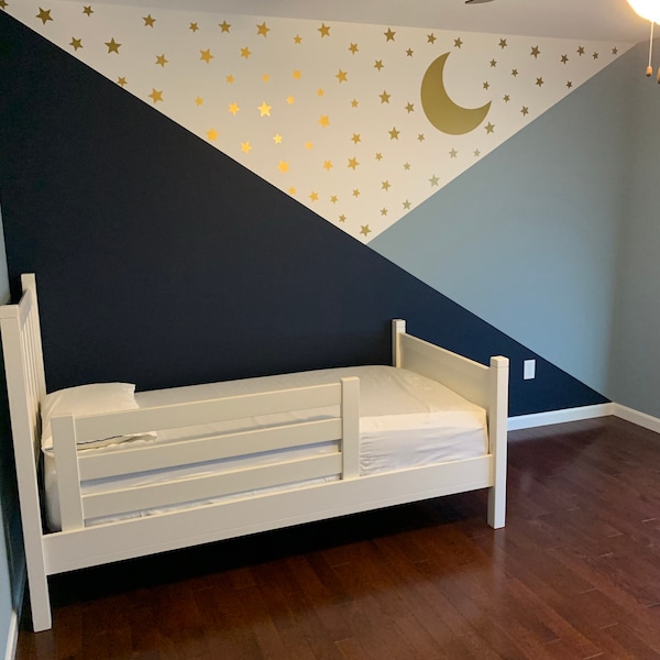 Moon and Stars Wall Decal Set | 74 Star Decals | Nursery or Kids ...