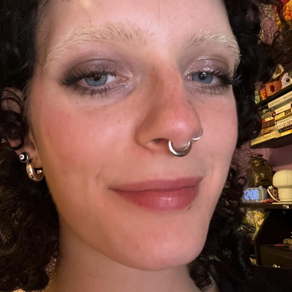 Stainless Steel CZ Marquise Floating Belly Button Ring - 14g 7/16