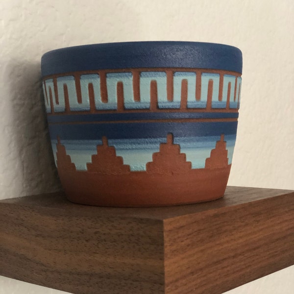 Ceramic Planter Pot Colorful Succulent Aztec Style Planter - Etsy