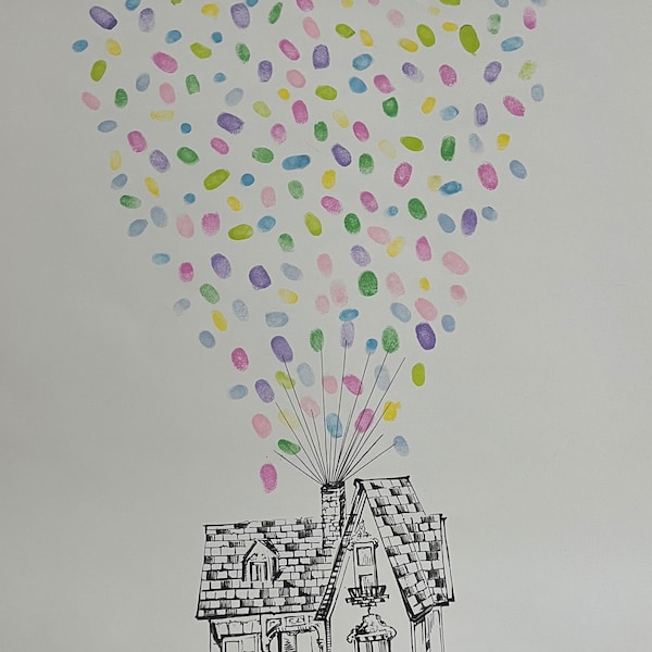 Couple Guest Book, PRINTABLE GUEST BOOK, Wedding Fingerprint Balloon ...