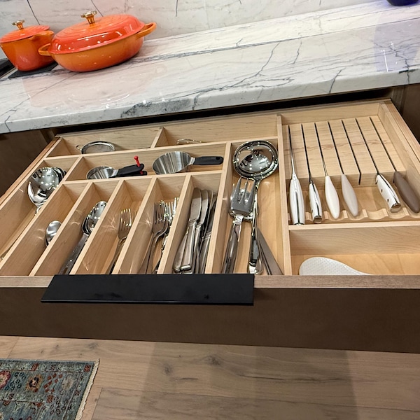 Custom Kitchen Drawer Organizer for Utensils - Organizer for Silverware ...