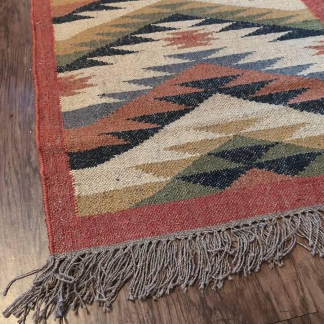 ラグ・カーペット India hemp rug Handmade JUTE-HEMP Rug, Multicolor; Jute Dhurie; Hemp