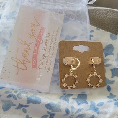 Daisy Huggie Earrings - Gold main image 0