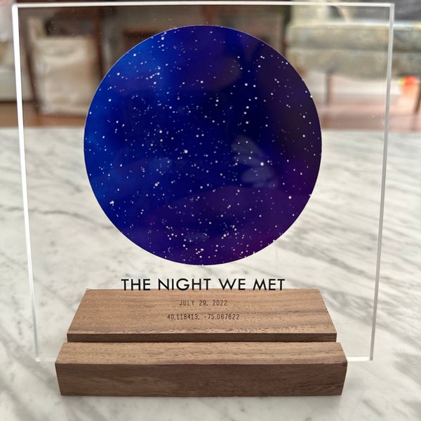 Custom Star Chart, Star Map by Date, Personalized Acrylic Star Map With