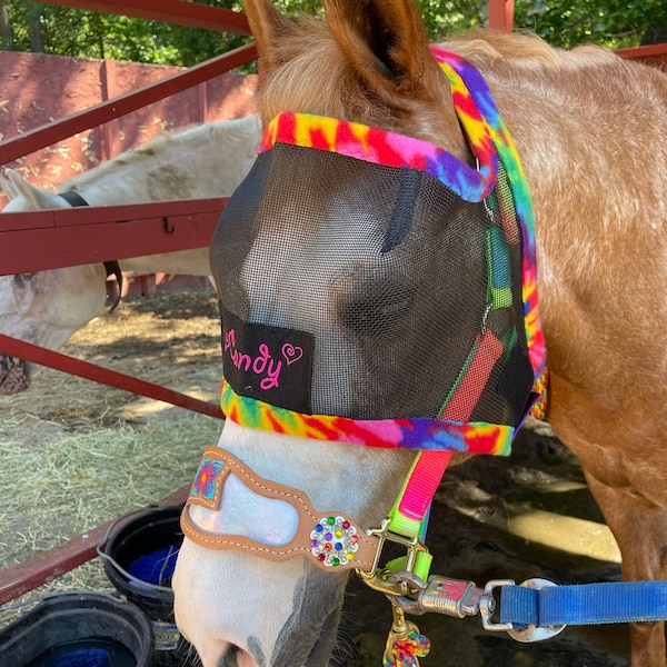 Custom Made Embroidered HORSE FLY MASK by Bobbigee's - Etsy