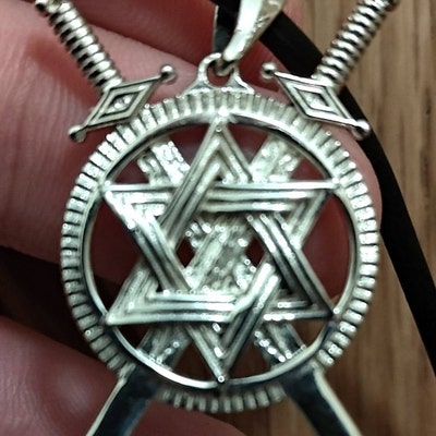 Jewish Star Charm .925 Sterling Silver Hebrew Pendant main image 1