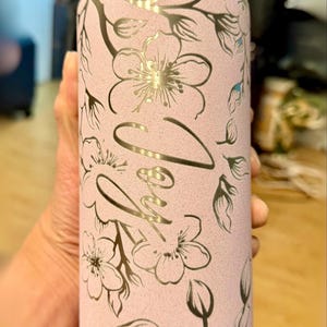 Cherry Blossom YETI Tumbler – Sakura Branch Engraved Design