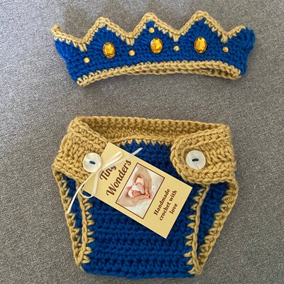 Baby King Crown Crochet Baby Boy Outfit Crochet Prince Set - Etsy