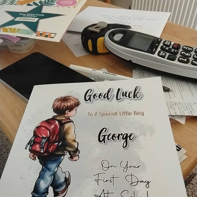 Danilo Promotions Ltd Peter Rabbit Official Good Luck Card, 1st Day Of School, Multi Colour, PE029