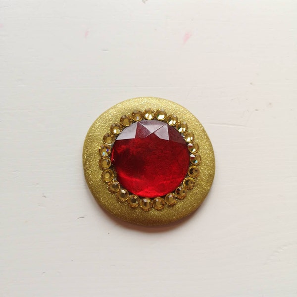 80 Cabochon Rotondi Piatti In Acrilico 5mm - Perle Finte Color Oro Per Gioielli, Costumi, Cosplay, Inviti E Craft
