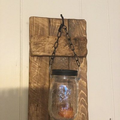 Rustic Candle Holder, Set of 2, Rustic Candles, Home Decor, Mason Jar ...