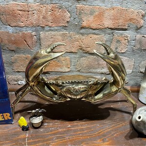 Mr Pinchy Crab - Brass Crab - Brass Crab Figure - Brass Crab Statue - Brass Crab Deco -  Boho Crab -