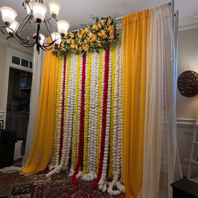 9 Ft Haldi Set Marigold Flower Garlands for Wedding Decoration Haldi ...