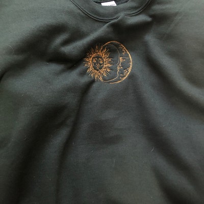 Sun and Moon Sweatshirt, Aesthetic Sweatshirt, Embroidered Crewneck ...