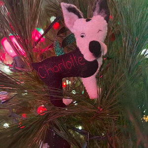 Custom Dog Christmas Ornament // Personalized Handmade Felt Mutt Ornament // Animal Holiday Decor // Pet loss memorial gift