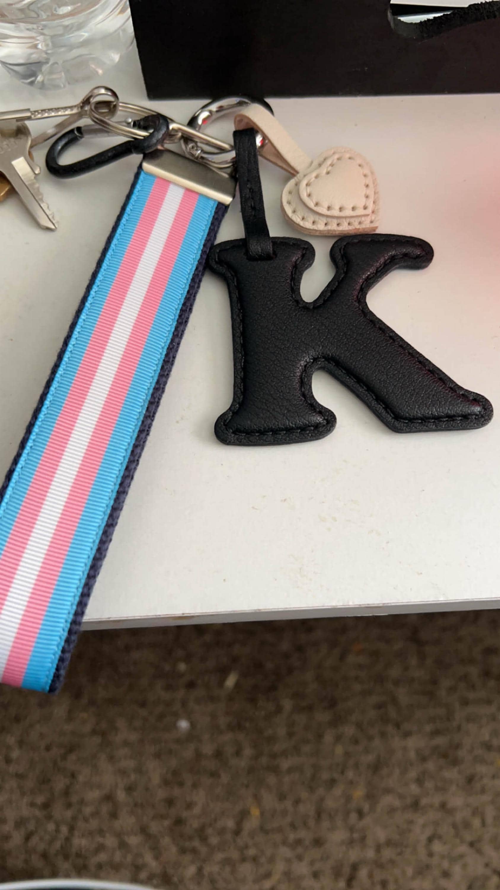 Personalized Initial Name Leather Bag Charm, Custom Handmade Keychain, Alphabet Gifts With Name, Love Gift For Her/Him, Nice Birthday Gift