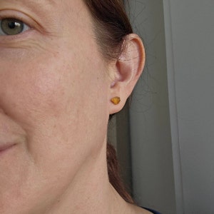 Customer photo from mbvidakovic, Dainty Raw Citrine Stud Earrings