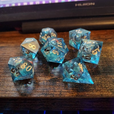 Cosmic Starlight DND Dice , Galaxy Space Sharp Edge Dice Set,blue ...