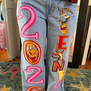 Hand Painted Denim Jeans-customizable-you Supply the Jeans Hand Painted Denim Jeans-customizable-you Supply the Jeans