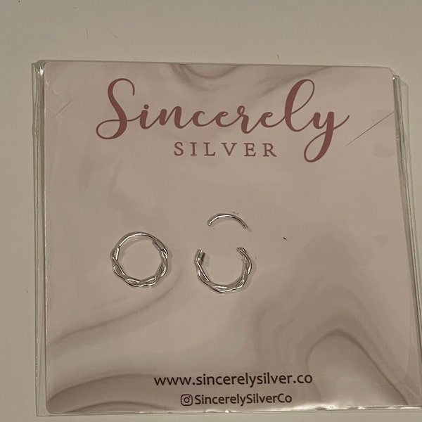 Sterling Silver Twisted Hoop Earrings • Gold Twisted Hoops • Huggie Hoop Earrings • Braided ...