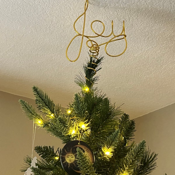 Joy Christmas Tree Topper - Etsy