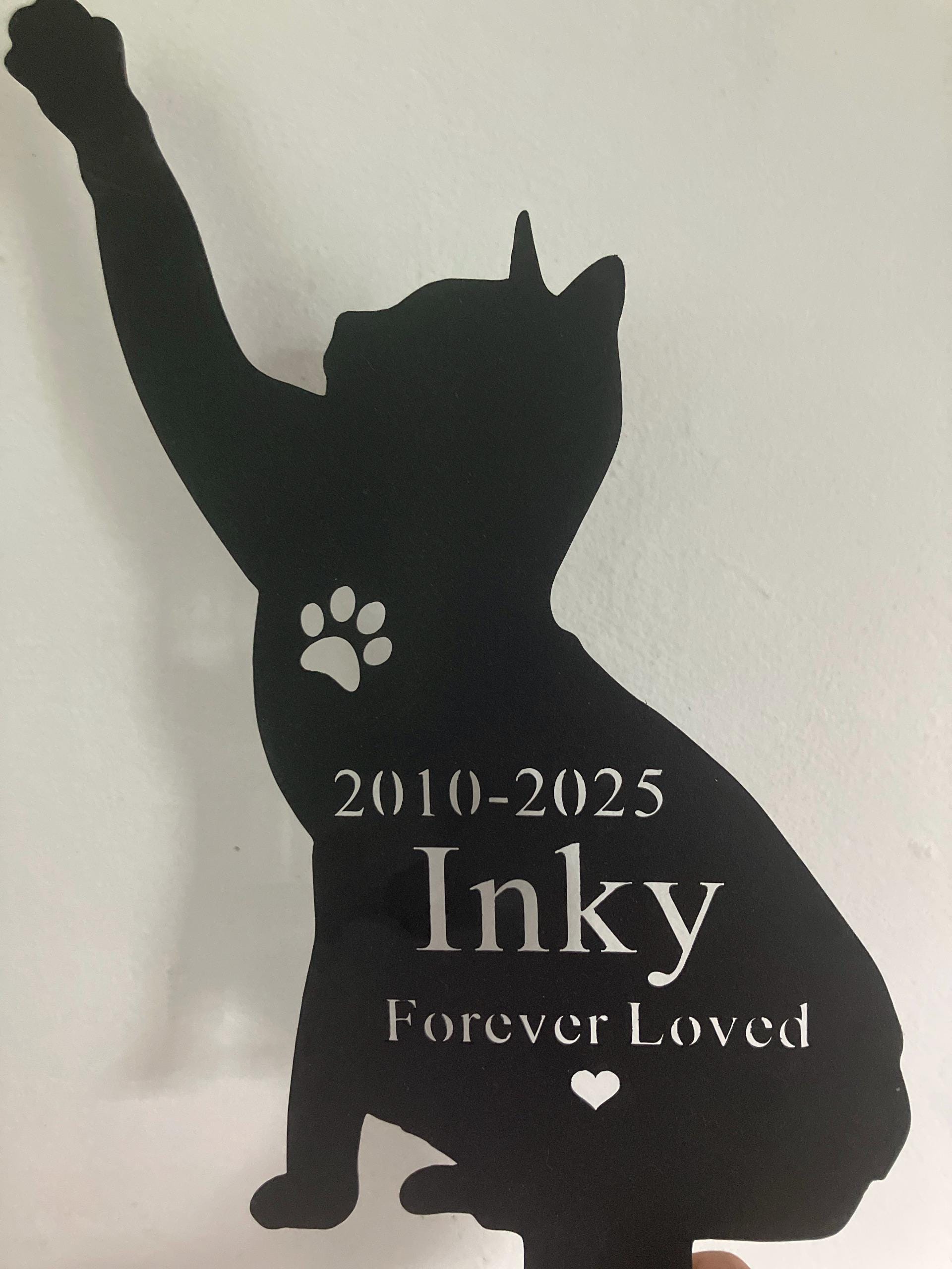 Custom Cat Memorial Stake Personalized Cat Memorial Plaque with Stake Cat Grave Marker Cat Memorial Gift Metal Garden Stake Cat Burial Stake