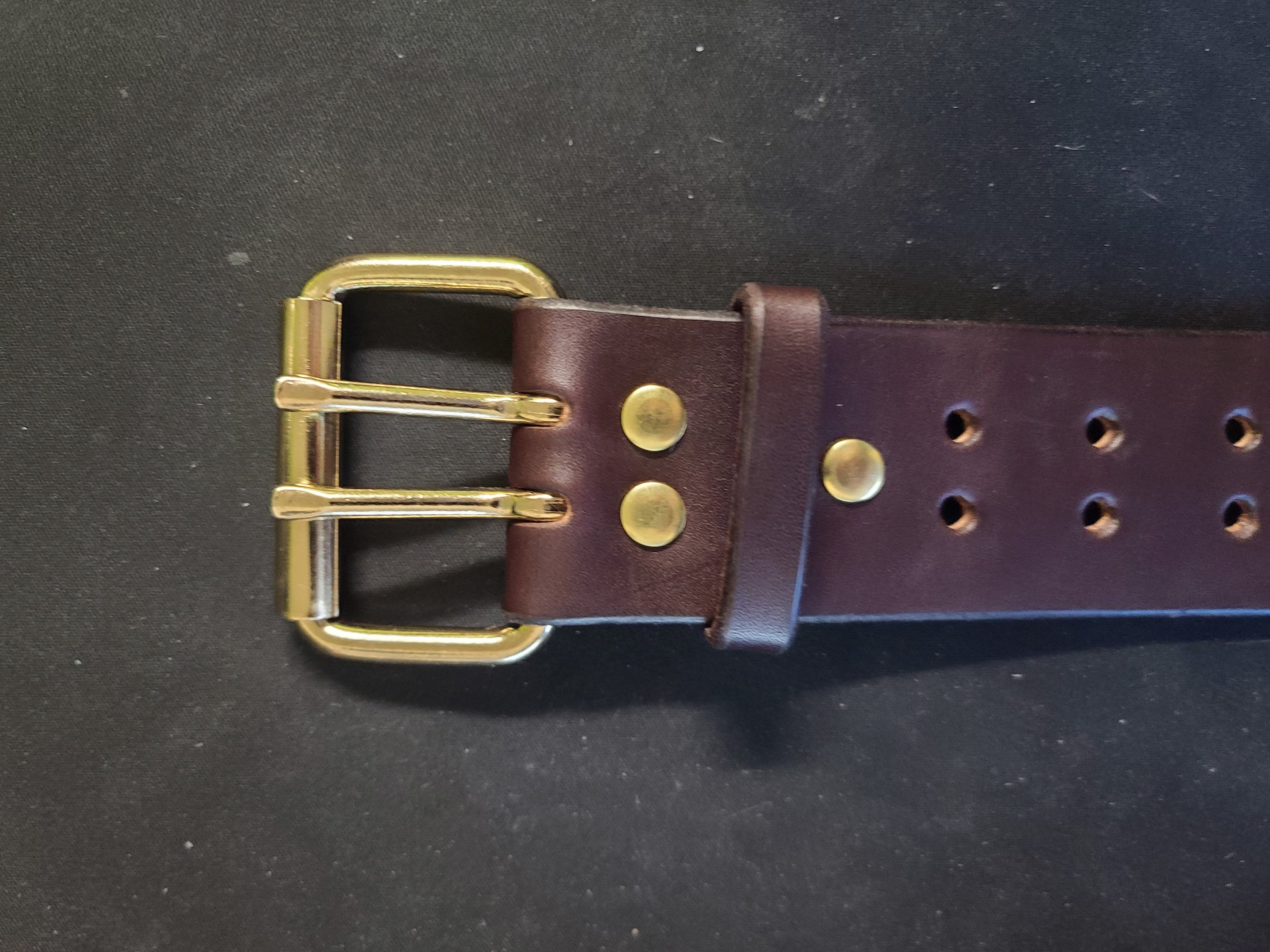 2&quot; Casual Amish Handmade Wickett & Craig Double Hole 12oz Real Bridle Leather Dress Work Belt for Gun Holster Strap-Made in Lancaster PA