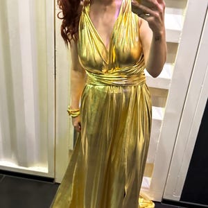 Diana Gold Lame Dress: Shiny Party Gown - Etsy