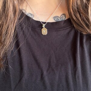 Engraved Initial Pendant Necklace by Gracepersonalized
