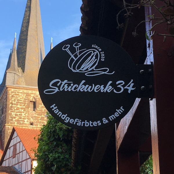Round Store Sign - Outdoor Business Signage - Boutique Storefront Shop ...