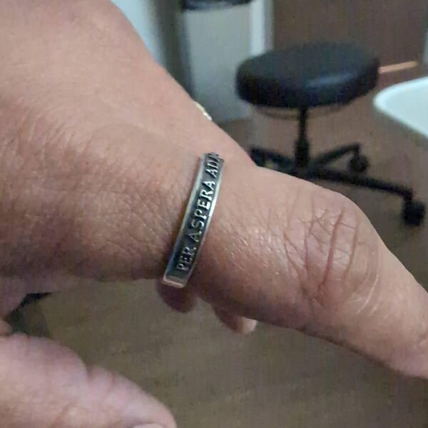 Womens per Aspera Ad Astra Ring - Through Hardships to the Stars ...