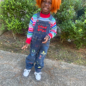 Chucky Costume Kids Boy 2 3 4 5 Toddler Overalls Shirt Costume Good Guy ...