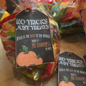 Fall Printable No Tricks Just Treats Treat Bag Topper - Etsy