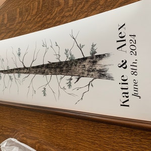 Fingerprint Tree Simple Oak Finger Print Tree, the Wedding Guest Book ...