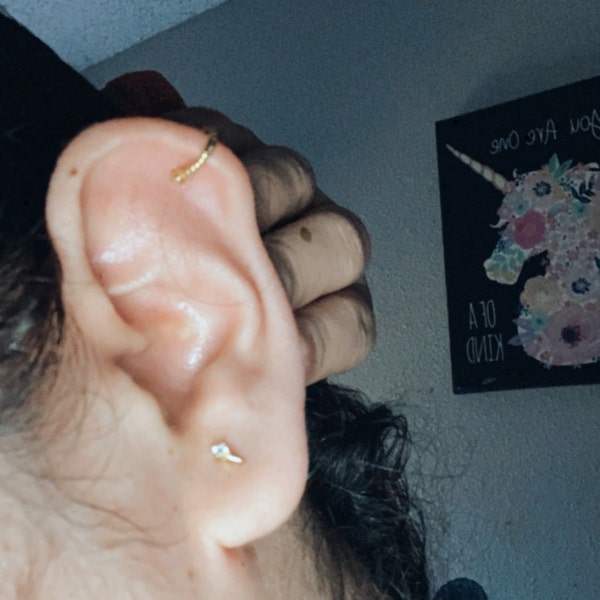 Small Cable Hoop Earring main image 0